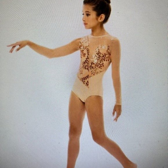 REVERENCE dance Leotard Sequined.  Very pretty. Size YM. - Picture 4 of 5